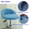 Curved Round Back Bar Stool SlipcoversBar Stool Cover Cushion With Round Backs And Arms13" Indoor Bar Stools Slipcovers Counter Stool Cover With Low Arms Chair Protector for Counter Office Desk(Blu view 3