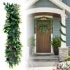 DAWNOVO 26 PCS Artificial Plant Greenery Garland Faux Leaf Garland Hanging Plants for Wedding Arch Wall Table Party Indoor Outdoor Festival Decor (Dark Green Red) view 1