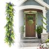 DAWNOVO 28 PCS Artificial Plant Greenery Garland Faux Leaf Garland Hanging Plants for Wedding Arch Wall Table Party Indoor Outdoor Festival Decor (Green Yellow Purple) view 1