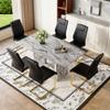 Vohuai 63'' Faux Marble Dining Table Set for 6Ideal for Kitchen Dining RoomModern Dining Room SetGrey Rectaugular Kitchen Table Chairs SetU-Shaped BaseEasy AssemblyMinimalism view 3