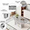 Vohuai 63'' Faux Marble Dining Table Set for 6Ideal for Kitchen Dining RoomModern Dining Room SetGrey Rectaugular Kitchen Table Chairs SetU-Shaped BaseEasy AssemblyMinimalism view 4