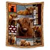Blanket for Women Girls, Highland Cow Gifts for Adults - 60"x80" Kids Throw for Bed Living Room - Soft, Fuzzy & Cozy - Wildlife Home Decor Gift Ideal view 1