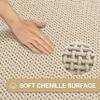 Bathroom Rug Beige Bath Mat: 24x36 Chenille Non Slip Washable Absorbent Bathmat Small Soft Thin Quick Dry Shower Carpet for Bathroom Floor Tub and Restroom view 2