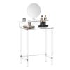 Eglaf Acrylic Small Vanity with Mirror - 23.6'' L x 15.8'' W x 33.9'' H - Modern Makeup Vanity Desk for Small Spaces - Clear Makeup Table Dressing Table, for Bedroom, Cloakroom view 1