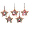 5PCS LED Light up Christmas Wooden Ornaments Star Tree Santa Snowman Luminous Christmas Tree Hanging Ornaments Table Top Wood Christmas Decor Night Light for Xmas Holiday view 4