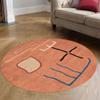 15x15, 16x16, 17x17, 18x18 |Hand Tufted Wool Area Rug | Fluffy Smooth Anti Skid Rugs | Geometric Multicolor Area Rugs | Living Bed Room Floor Contemporary Carpet | Round 5x5 Handtufted Rug view 2