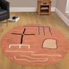 15x15, 16x16, 17x17, 18x18 |Hand Tufted Wool Area Rug | Fluffy Smooth Anti Skid Rugs | Geometric Multicolor Area Rugs | Living Bed Room Floor Contemporary Carpet | Round 5x5 Handtufted Rug view 4