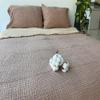 SUSSEXHOME Muslin Blanket 4 Layers, Soft Bedspread, 100% Turkish Cotton Muslin Bed Cover, Reversible Coverlet, Brown, 91x95 inches, Queen Size view 2