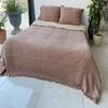 SUSSEXHOME Muslin Blanket 4 Layers, Soft Bedspread, 100% Turkish Cotton Muslin Bed Cover, Reversible Coverlet, Brown, 91x95 inches, Queen Size view 3