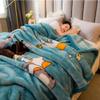 Korean Faux Mink Blanket Plush Blanket Twin Queen King Size,8 Pounds Heavy Fleece Blanket Silky Soft Warm 2 Ply Cat Family Blue Throw A&B Printed Raschel Bed Blanket,W,71" x 87"/180x220cm view 1