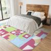 Abstract Medieval Geometry Area Rugs, Colorful Geometric Art Soft Washable Carpet, Upholstery Rug with Non-Slip Backing for Kids Boys Girls Bedroom Living Room Dining Room Study 2x3 ft view 3