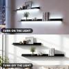 Metal Wall Mounted Floating Shelves with Led Lights Set of 2, Hanging Display Rack for Livingroom Kitchen Bathroom, Built-in Illuminated Led Light Display Shelf view 3