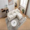Oversized Modular Sectional Sofa, Comfy Sectional Couch, Deep Seat Sofa Couch with Ottoman, Modern Chenille L Shaped Sofa 3 Seater, Cloud Couch for Living Room Apartment Bedroom (White) view 1