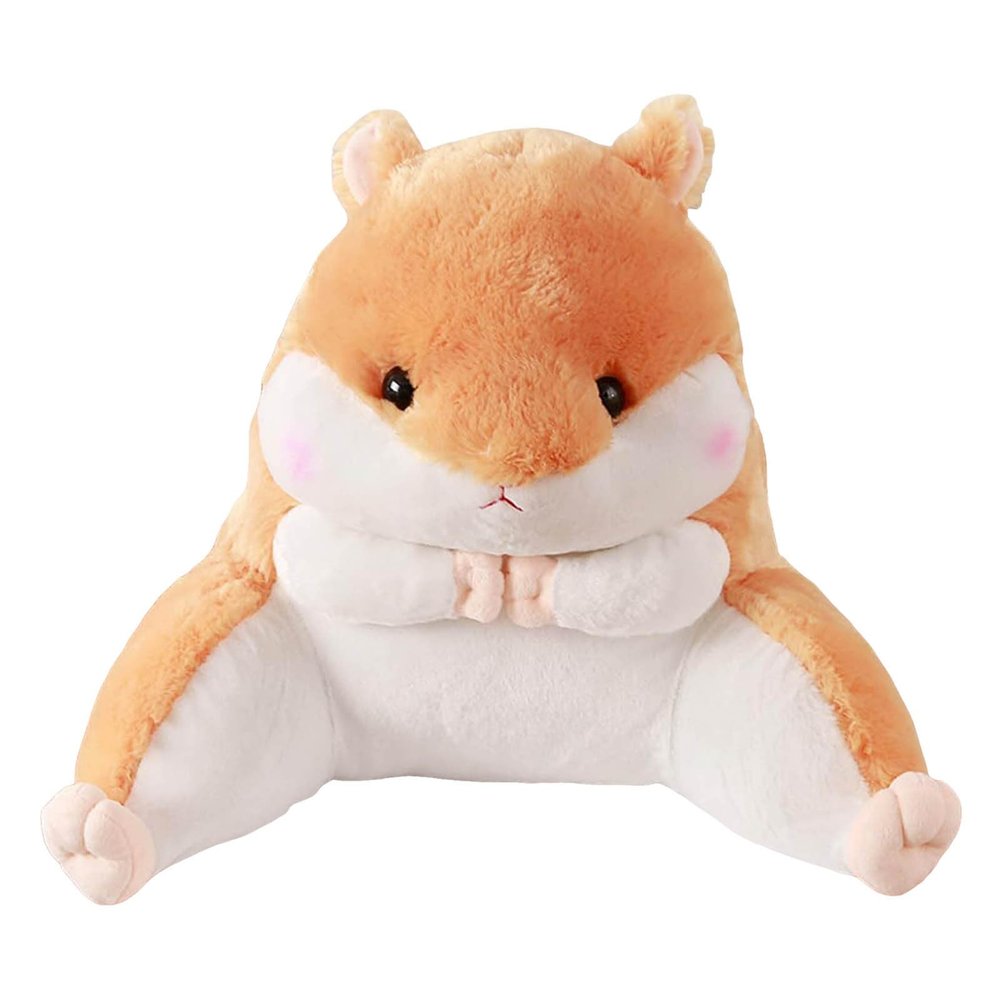 Dempiire Reading Pillow Standard Bed Pillow, Hamster Reading Pillow with Arms for Kids Teens Adults Back Pillow for Bed Pillow Chair Lumbar Support Bed Rest Pillows Grey Back Pillow (Orange)