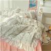 4 Piece Bedding Set, V-Intage Ruffle Lace Bedding Set Queen Size Bedroom Set Sheet Printed Duvet Cover Bed Sheets and Pillowcases Princess Bed Linen(Flower,King) view 2