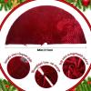 Vertintong 84 Inch Large Christmas Tree Skirt Deluxe Red Velvet Christmas Tree Skirt with Quilted Cuff for 12ft Xmas Home Winter Holiday Party Decorations (Burgundy) view 2
