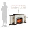 Electric Fireplace with Mantel, Fireplace TV Stand for TVs Up to 80 Inch, 72" White Entertainment Center with Storage for Bedroom,23'' Red Brick Fireplace Insert Heater with LED Flame for Living Room view 3