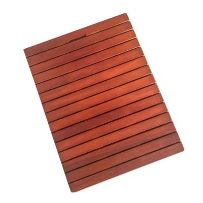 Vibeo Wood Bath Mat Walnut Color Wooden Shower Mat Non Slip, Quick Dry Wood Bathroom Mat for Outside & Inside, Small Large Long Square Bath Mat for Tub Sauna(120cmx50cm(47.2inx19.7in))