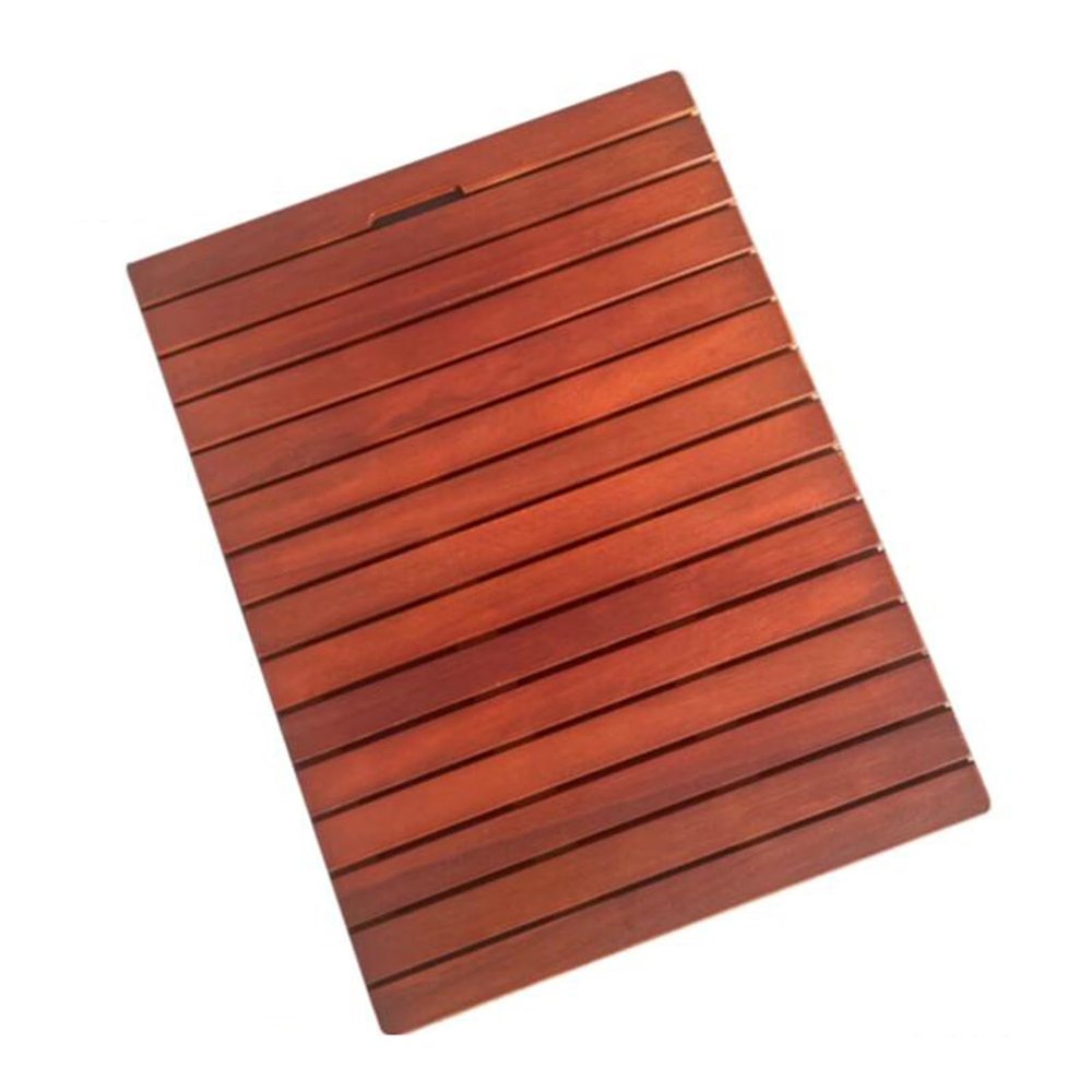 Vibeo Wood Bath Mat Walnut Color Wooden Shower Mat Non Slip, Quick Dry Wood Bathroom Mat for Outside & Inside, Small Large Long Square Bath Mat for Tub Sauna(120cmx50cm(47.2inx19.7in))