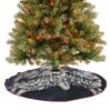 Christmas Tree Skirt 48 Inches Blue Eyed Snow Leopard Tree Skirt Double-Sided Xmas Tree Skirt Christmas Tree Mat Christmas Tree Decorations for Holiday Decor Indoor Outdoor view 4