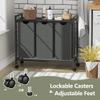 Homedawn Laundry Hamper, Laundry Basket, Laundry Sorter with 2 Pull-Out and Removable Bags, Shelf, Laundry Room Storage with Table, for Bathroom, Bedroom, 3 x 10.5 Gal (40L), Grey view 2