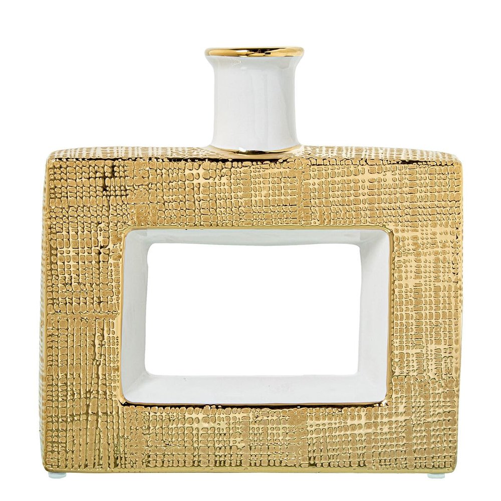 Alexandra House Living Ceramic White Vase 24 x 6 x 24 cm