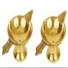 Brass Diya for Puja, Pooja Aarti, Arti Deepak Deepam Oil Lamp, Home Temple Decor, Pack of 2 view 1