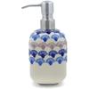 Polmedia Polish Pottery Soap Dispenser - Beautiful Bevy Pattern Handmade in Boleslawiec Poland + Certificate of Authenticity view 3