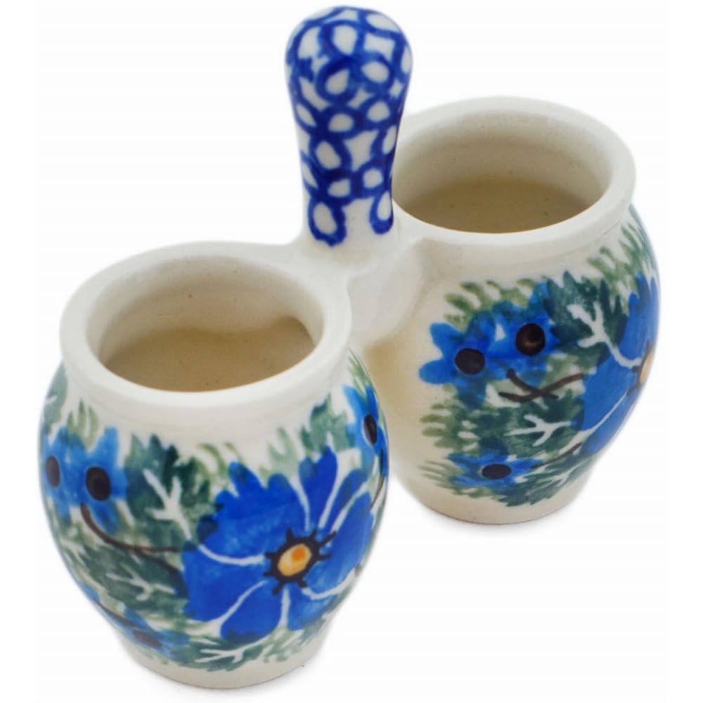 Authentic Polish Pottery Toothpick Holder Signature UNIKAT in Wild Diamonds Design Handmade in Bolesawiec Poland by Ceramika Artystyczna + Certificate of Authenticity