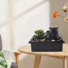 Tabletop Water Fountain, USB Powered Indoor Fountain, Waterfall Fountain with LED Yellow Lights and Rocks, for Home Office Decoration, Compact and Portable view 3