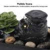 Tabletop Water Fountain, USB Powered Indoor Fountain, Waterfall Fountain with LED Yellow Lights and Rocks, for Home Office Decoration, Compact and Portable view 4