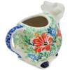 Polmedia Polish Pottery Cow Shaped Creamer UNIKAT - Trumpet Garden Pattern Handmade in Boleslawiec Poland by Ceramika Artystyczna + Certificate of Authenticity view 3