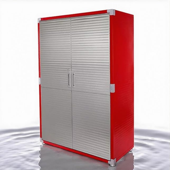 Heavy-Duty Commercial Storage Cabinet (Red, 48" W x 24" D x 72" H)