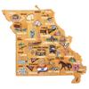 Totally Bamboo Missouri State Shaped Cutting Board and Charcuterie Serving Platter with Artwork by Fish Kiss, Includes Hang Tie for Wall Display view 1