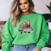 Christmas Cats in Truck Sweatshirt, Cat Lover Womens Pawprints Holiday Sweatshirt, Vintage Truck, Kitten, Rescue Cat Mom, Long Sleeved Shirt (3XL, Sport Grey) view 3