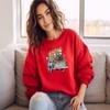Christmas Cats in Truck Sweatshirt, Cat Lover Womens Pawprints Holiday Sweatshirt, Vintage Truck, Kitten, Rescue Cat Mom, Long Sleeved Shirt (3XL, Sport Grey) view 4