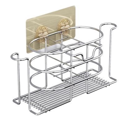 GLigeT Bathroom Shelves Bathroom Shelves Organizer, Stainless Steel Shower Caddy Toothbrush Holders Wall Mounted/Countertop, No-Drill Wall Mounted Storage Rack Shower Caddy
