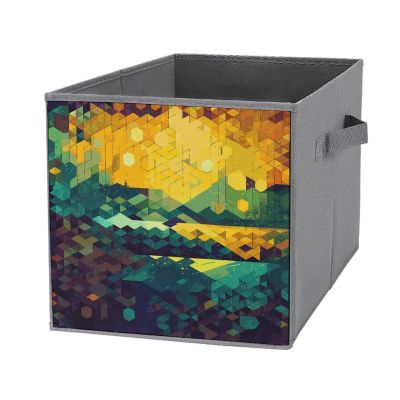NONHAI 1PCS Storage Bins for Office Basics Foldable Storage Cubes Organizer with Handles Shiny Hexagon Large Capacity Storage Boxes Closet Organizer for Clothing Sheet