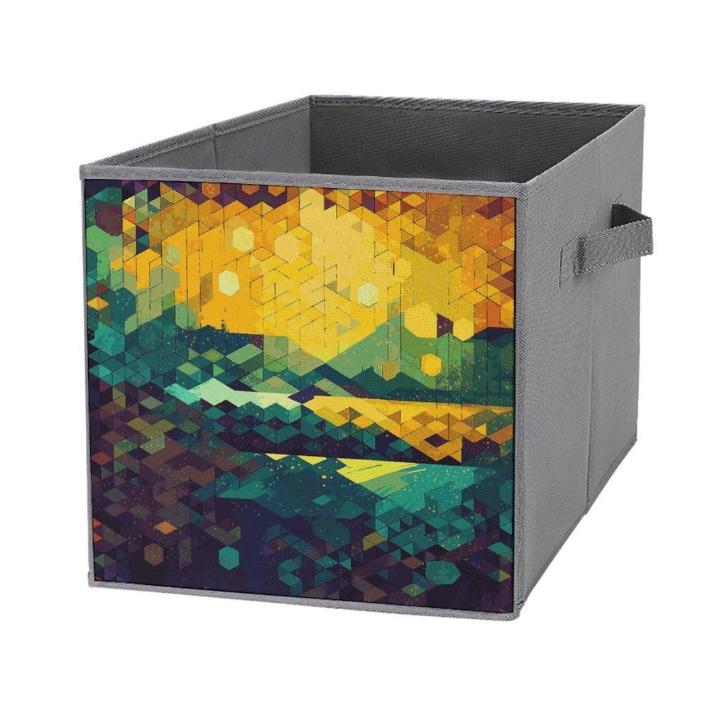 NONHAI 1PCS Storage Bins for Office Basics Foldable Storage Cubes Organizer with Handles Shiny Hexagon Large Capacity Storage Boxes Closet Organizer for Clothing Sheet