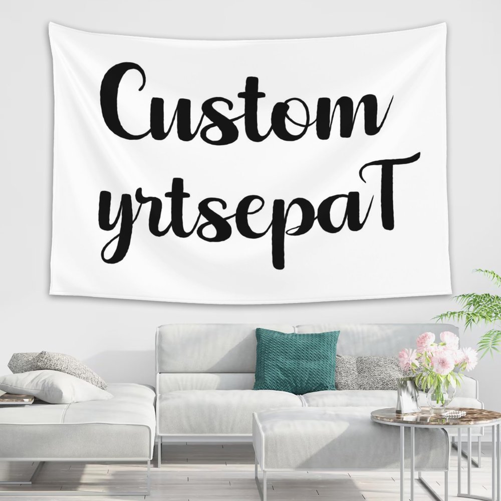 Jirevtan Custom Tapestry Upload Image Customized Backdrop for Wall Personalized Tapestry with Any Photo/Text/Logo/Design (90 * 60in Horizontal)