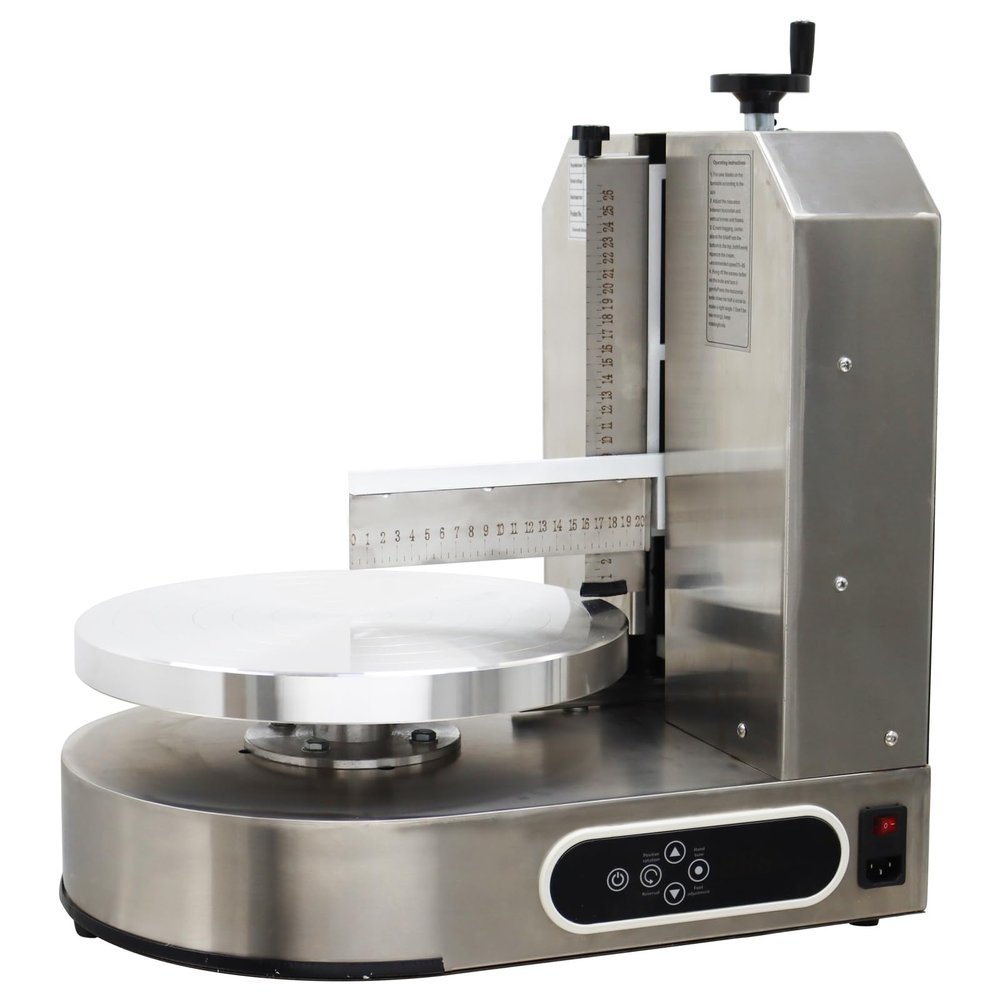 BEILOCKERY 110V Electric Cake Decorating Machine, 4-12 inches Stainless Steel Cake Cream Spreading Coating Machine, Professional Cake Icing Machine with 304 Stainless Steel Spatula