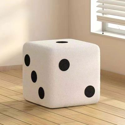 Luxmars Shoes Stool Footstool Dice Design for Entrance,Soft Comfortable Change Shoe Stool, Creative Decorative Stool Sofa Tea Stool for Home Living Room Bedroom