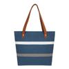 Muka Reusable Tote Bag with Zipper, Insulated Cooler Blue Shopping Bag for Food Delivery, Grocery, Picnic, Beach view 1