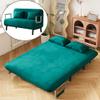 Convertible Queen Sleeper Chair Bed, 55" Tri-Folding Sofa with 6 Adjustable Backrests, Comfy Velvet Loveseat Sleeper, Modern Futon Sofa Bed for Living Room,Small Space,Office (Antique Green) view 1
