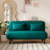 Convertible Queen Sleeper Chair Bed, 55" Tri-Folding Sofa with 6 Adjustable Backrests, Comfy Velvet Loveseat Sleeper, Modern Futon Sofa Bed for Living Room,Small Space,Office (Antique Green) view 2