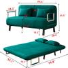 Convertible Queen Sleeper Chair Bed, 55" Tri-Folding Sofa with 6 Adjustable Backrests, Comfy Velvet Loveseat Sleeper, Modern Futon Sofa Bed for Living Room,Small Space,Office (Antique Green) view 3