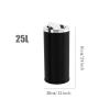 YXIANG56Q Bathroom Trash can 15L/25L/50L Stainless Steel Wastebasket, Smoke Extinguisher, Kitchen Black Wastebasket with Swing Lid, Waste Paper Basket for Home Office Kitchen Trash Can(Medium) view 2