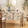 ISAENNE Designer French Light Beige Table Cloth for Rectangle Table,Linen Florals and Birds Pattern Tablecloth,Durable Decorative Tablecloths for Dining Thanksgiving Kitchen,55"*79"-Cornucopia view 2