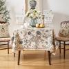 ISAENNE Designer French Light Beige Table Cloth for Rectangle Table,Linen Florals and Birds Pattern Tablecloth,Durable Decorative Tablecloths for Dining Thanksgiving Kitchen,55"*79"-Cornucopia view 3