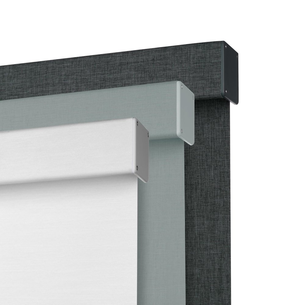 Boolegon Blackout Roller Shades for Windows, Cordless Blinds With Linen Fabric-Matched, Custom for Home Office, White, 80" W x 80" H